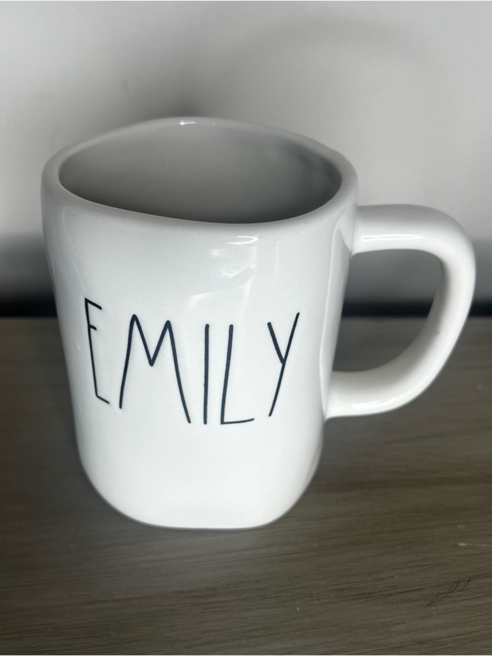 Rae Dunn White Ceramic 'EMILY' Mug with Black Lettering